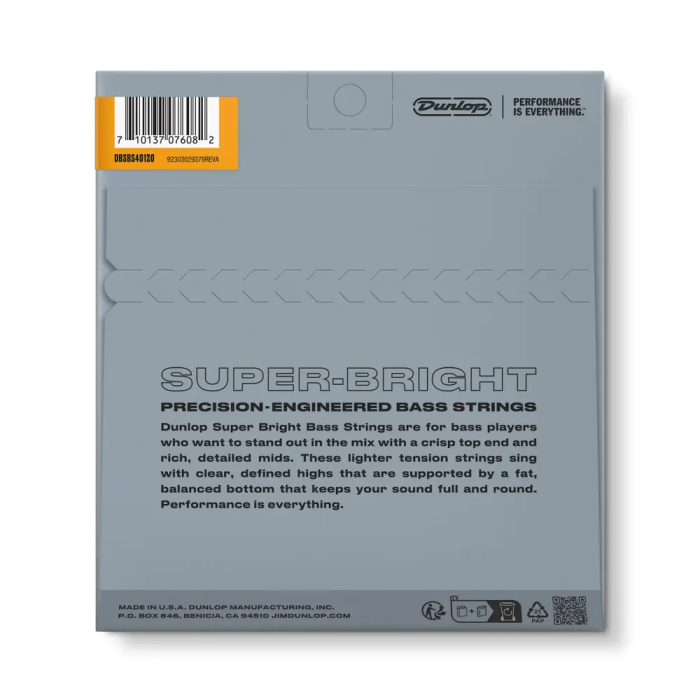 Dunlop Juego de Cuerdas Bajo Stainless Steel Super Bright Light 5 St.40-120 1