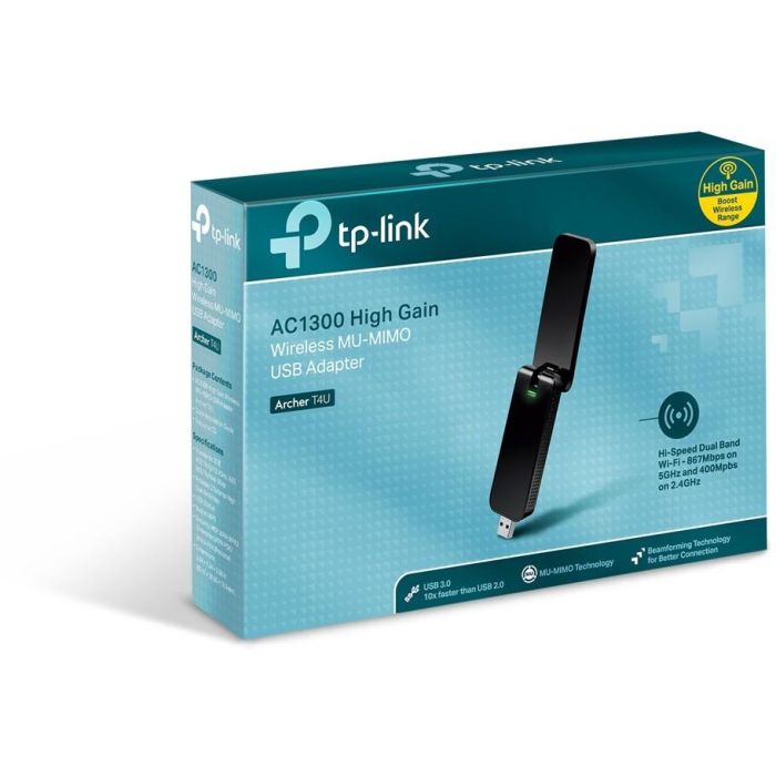 TP-Link Archer T4U AC1300 Adaptador USB Wi-Fi Doble Banda MU-MIMO USB 3.0 con Antenas Alta Ganancia para PC/Mac 4 TP-Link Archer T4U AC1300 Adaptador USB Wi-Fi Doble Banda MU-MIMO USB 3.0 con Antenas Alta Ganancia para PC/Mac 4