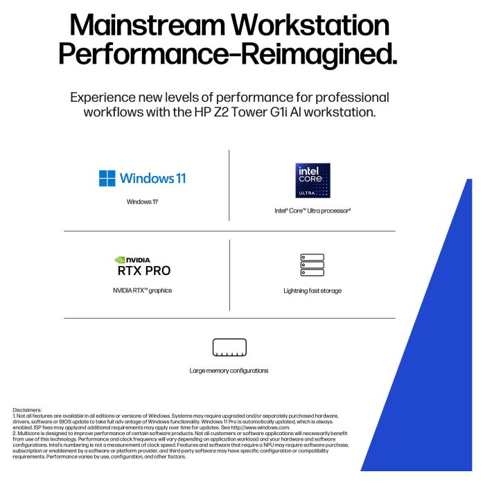 HP Z2 Tower G1I CU9 285K/64GB/2TB/RTX4000Ada/W11Pro Estación de Trabajo Profesional con RTX 4000 Ada y Windows 11 Pro