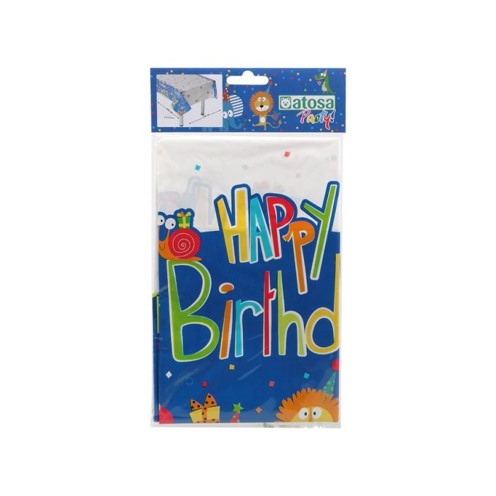 Mantel Plástico Animales Felices Happy Birthday 180x130 cm 1 Mantel Plástico Animales Felices Happy Birthday 180x130 cm 1