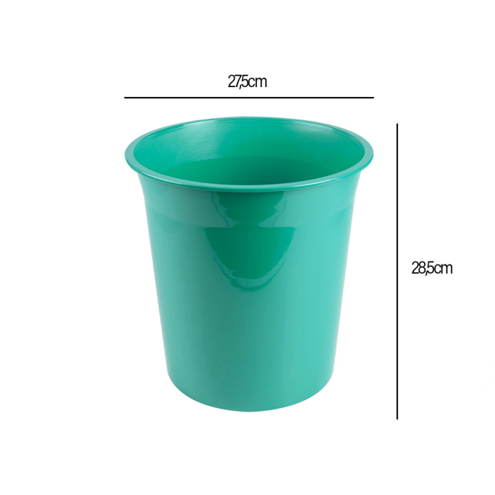 Liderpapel Papelera Plástico Menta Opaco 13 Litros 275x285 mm 1