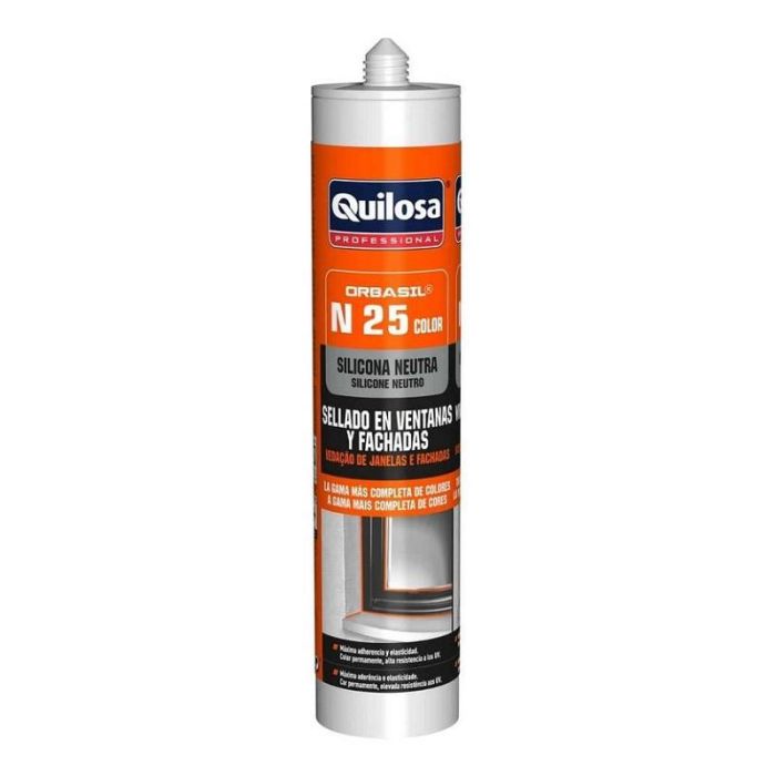 Quilosa Silicona Neutra Profesional Sellador para Juntas de Dilatación y Acristalamientos Obra Color Gris RAL 7021 Quilosa Silicona Neutra Profesional Sellador para Juntas de Dilatación y Acristalamientos Obra Color Gris RAL 7021