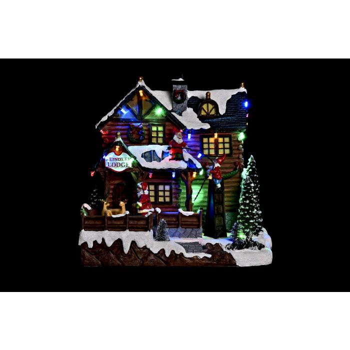 DKD Home Decor Casa Navidad Tradicional Resina LED Multicolor Movimiento Musical 21 x 25 x 25.5 cm 1