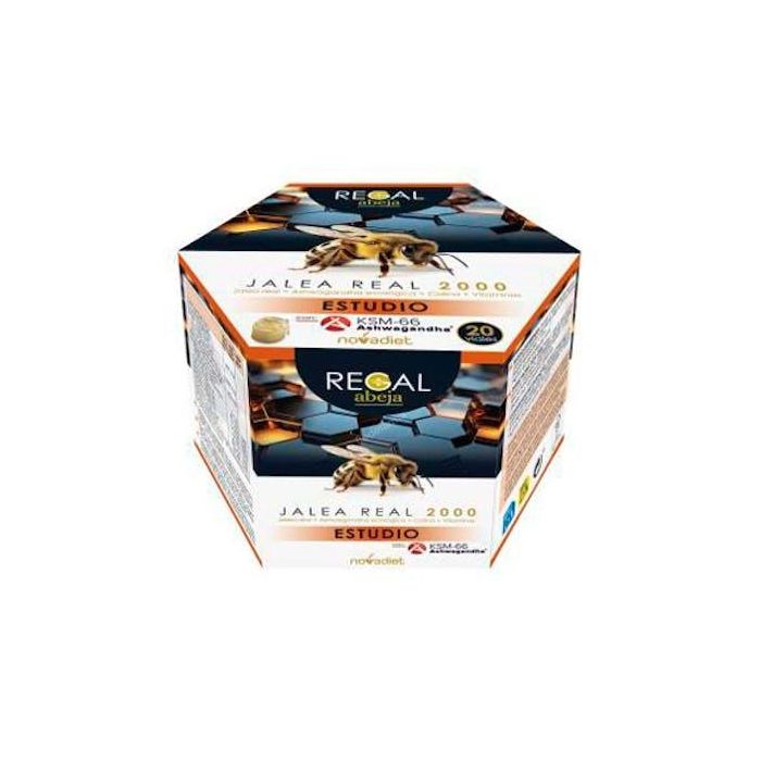 NOVADIET Regal Abeja Estudio Jalea Real 2000 mg 20 Viales para Rendimiento Intelectual y Reducir Fatiga