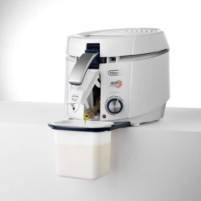 Delonghi F38436 Freidora eléctrica RotoFry Classic Cesta giratoria, 1.2kg Papas Fritas, Termostato y Temporizador Digital, Blanco 3 Delonghi F38436 Freidora eléctrica RotoFry Classic Cesta giratoria, 1.2kg Papas Fritas, Termostato y Temporizador Digital, Blanco 3