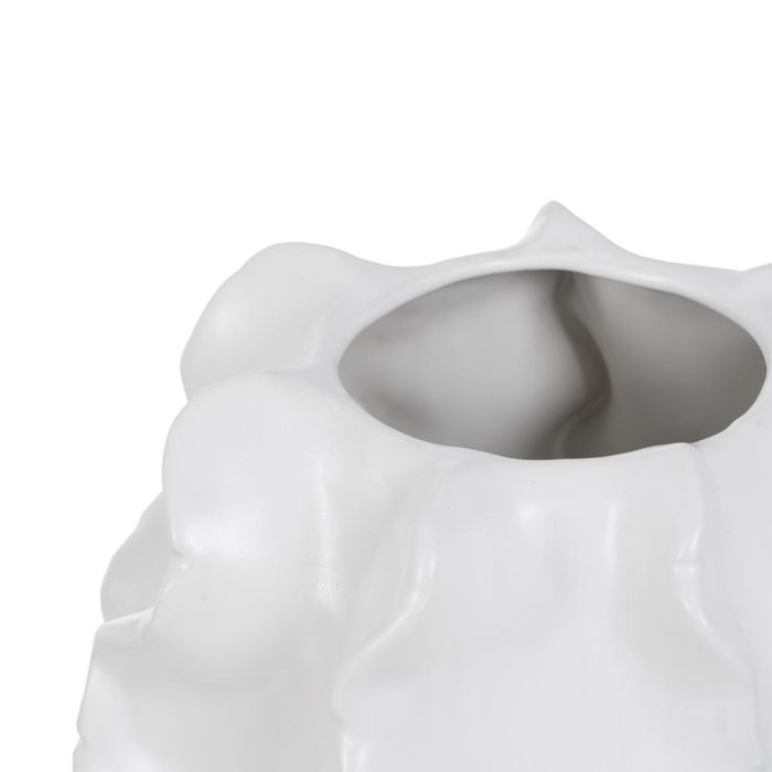 Jarrón Blanco Cerámica Decoración 25,50 X 25,50 X 37,50 cm