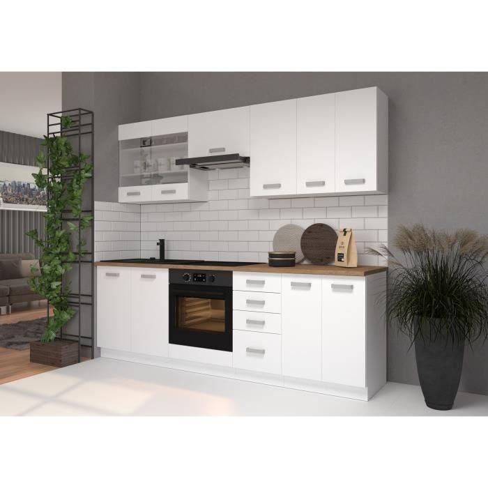 ATLAS Unidad alta con 2 puertas batientes - Decoración blanca - L80 cm 2 ATLAS Unidad alta con 2 puertas batientes - Decoración blanca - L80 cm 2