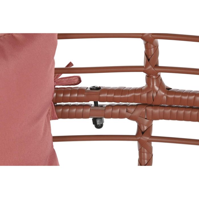 Sillón de jardín DKD Home Decor 90 x 65 x 151 cm Metal Terracota ratán sintético 2 Sillón de jardín DKD Home Decor 90 x 65 x 151 cm Metal Terracota ratán sintético 2