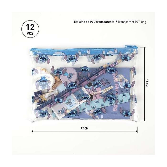 Cerdá Set de Papelería Escolar Completo Stitch Azul, Ideal para Niños de 3 a 12 Años 4