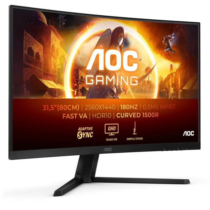 AOC Monitor Gaming Curvo CQ32G4VE 32" QHD (2560x1440) FastVA 0.5ms 180Hz HDR10 Negro para Gaming 1 AOC Monitor Gaming Curvo CQ32G4VE 32" QHD (2560x1440) FastVA 0.5ms 180Hz HDR10 Negro para Gaming 1
