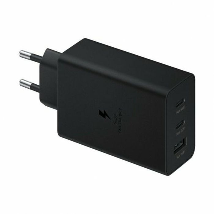 Samsung EP-T6530NBEGEU Cargador de Pared 65W Triple Puerto para Carga Rápida con 2x USB-C y 1x USB-A Negro 45