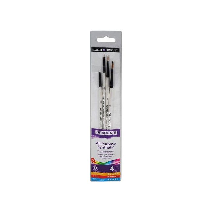 Pincel Daler Rowney Graduate Mango Corto Blister De 4
