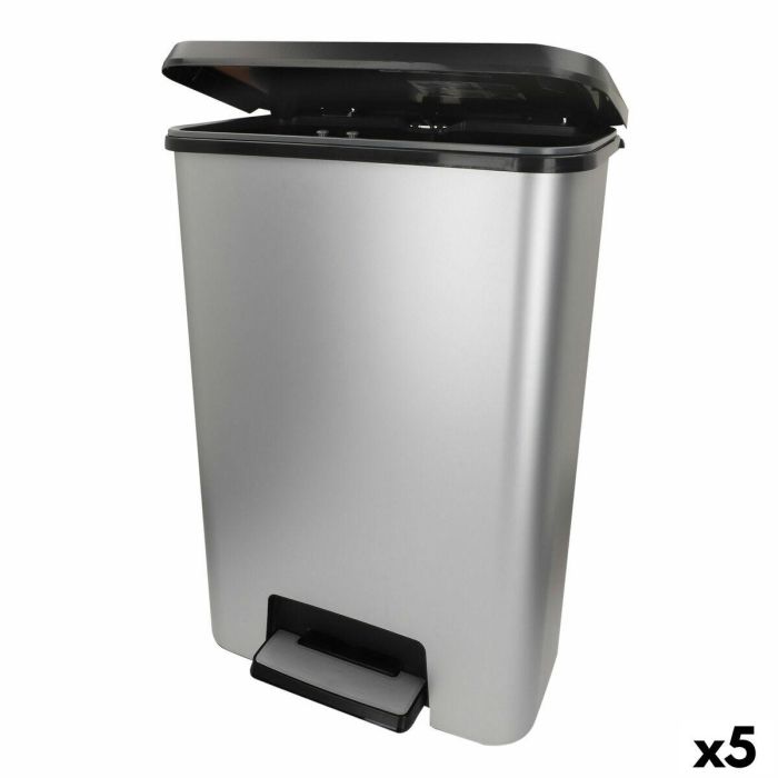 Cubo de basura Curver Gris Plástico 50 L (5 Unidades) Cubo de basura Curver Gris Plástico 50 L (5 Unidades)