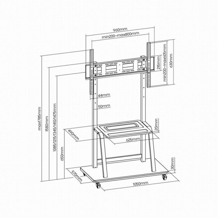 Gembird TVS-100F-01 soporte para pantalla de señalización 2,54 m (100") Negro 2 Gembird TVS-100F-01 soporte para pantalla de señalización 2,54 m (100") Negro 2