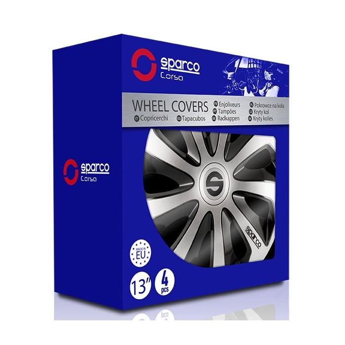 Tapacubos Sparco Sicilia CS5 Negro Plateado 13" 1