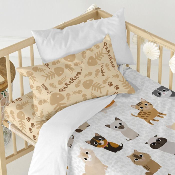 Juego de funda nórdica HappyFriday Mr Fox Cats Multicolor Cuna de Bebé 2 Piezas 4 Juego de funda nórdica HappyFriday Mr Fox Cats Multicolor Cuna de Bebé 2 Piezas 4