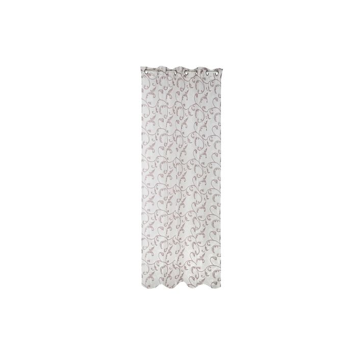 DKD Home Decor Cortina Alpino Barroco Rojo Blanco, Poliéster 75 gsm, Alto 270 x Ancho 140 cm, Set de 2 Unidades
