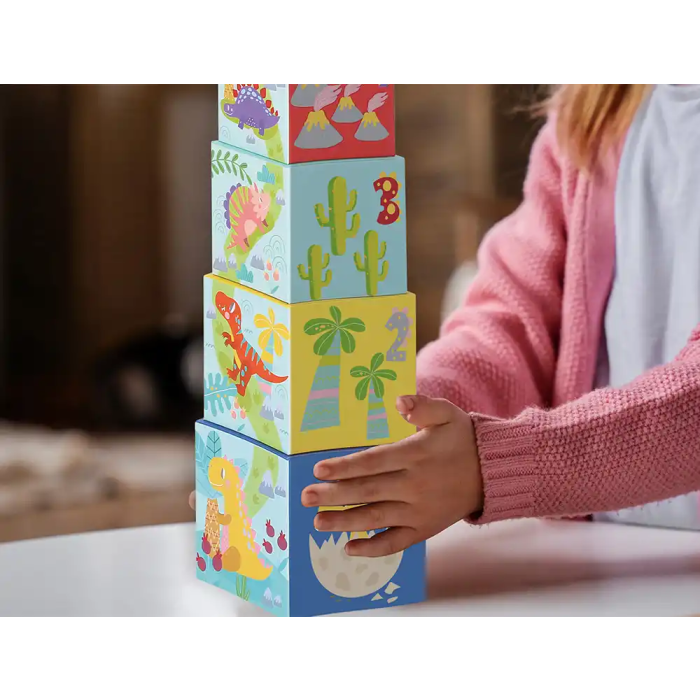 Imaginovo Juego Infantil Cubos Apilables Nidos Dinosaurios +12 meses 12 Piezas 13x13x13cm 9