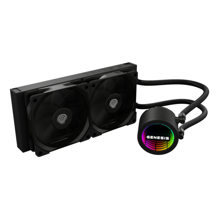 GENESIS NLG-2318 Kit de Refrigeración Líquida para Ordenador, Sistema de Refrigeración para Carcasa PC con 2 Ventiladores, Negro GENESIS NLG-2318 Kit de Refrigeración Líquida para Ordenador, Sistema de Refrigeración para Carcasa PC con 2 Ventiladores, Negro