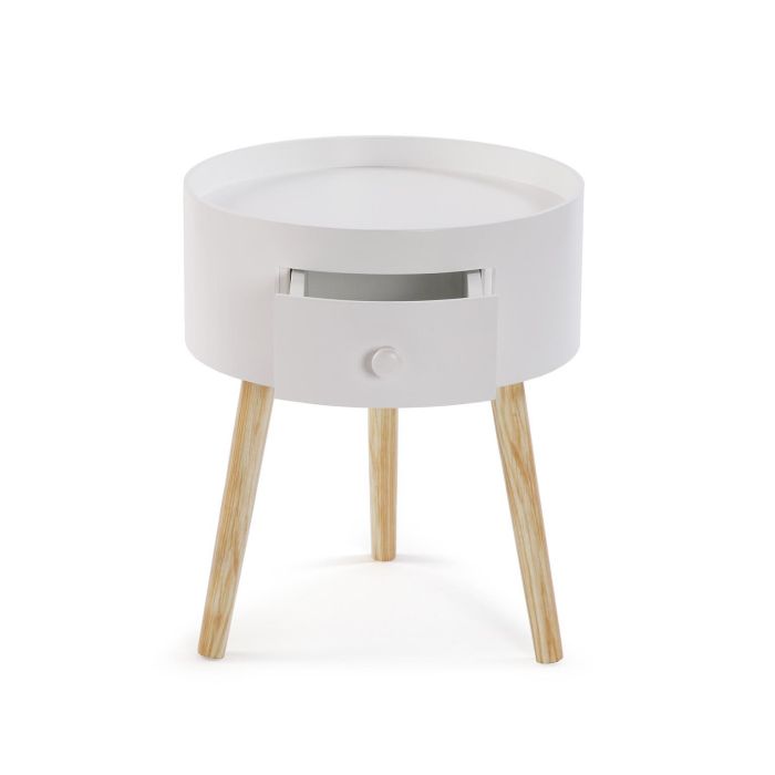 Mesa Auxiliar Redonda Blanca Versa 52CM 2 Mesa Auxiliar Redonda Blanca Versa 52CM 2