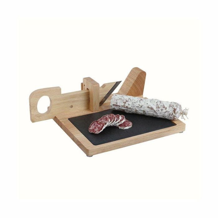 Livoo Guillotina para embutidos MEC127 - Tapa de madera de caucho y pizarra - Hoja de acero inoxidable - Seguridad 9