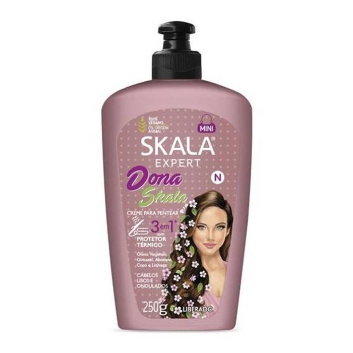 Skala Crema Para Peinar Dona Vegana 250g Cabello con Aceites Vegetales Brillo y Fortaleza