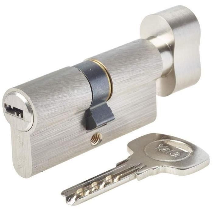 Cilindro de bloqueo de perilla YALE - Para puerta de entrada / exterior - 6 pines - 4 llaves - 30 x 30 mm 0 Cilindro de bloqueo de perilla YALE - Para puerta de entrada / exterior - 6 pines - 4 llaves - 30 x 30 mm 0