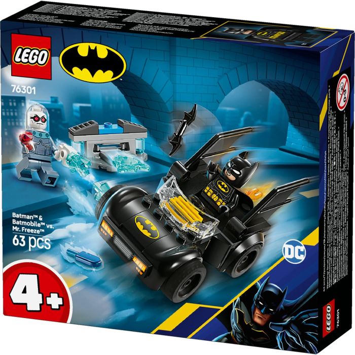LEGO 76301 Set de Construcción DC Comics Batman y Batmóvil vs. Mr. Freeze con Minifiguras de Batman y Mr. Freeze, +4 años 11