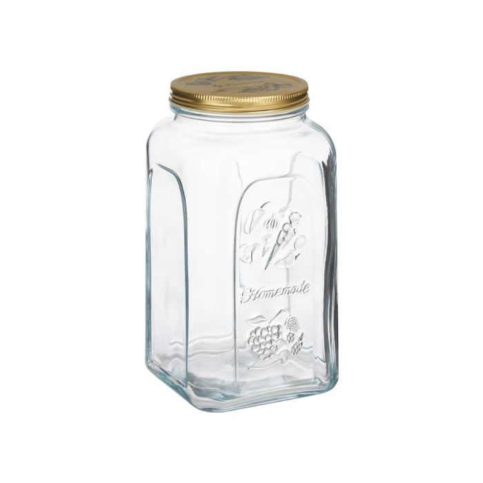 Pasabahce Tarro Homemade 3000 ml Vidrio y Metal Oro Transparente 13x25x13 cm (Set de 6) 1