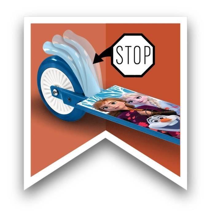 Reine Des Neiges Scooter plegable Niña 5+ años - Altura ajustable, ruedas 120mm PVC, freno trasero, rodamientos ABEC 5, plegado seguro 5