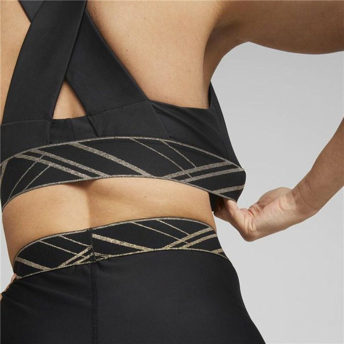 Sujetador Deportivo Puma Mid Impact Deco Glam Negro XS 1 Sujetador Deportivo Puma Mid Impact Deco Glam Negro XS 1