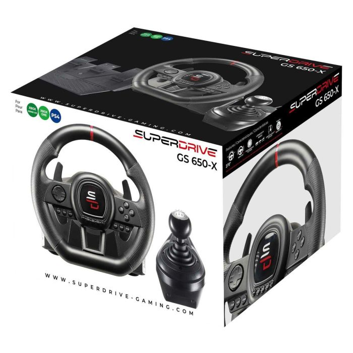 SUPERDRIVE GS650-X Volante de Carreras con Cambio Manual, 3 Pedales y Levas para PS4 / Xbox 3 SUPERDRIVE GS650-X Volante de Carreras con Cambio Manual, 3 Pedales y Levas para PS4 / Xbox 3