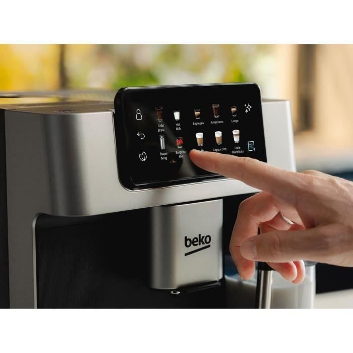 Cafetera con molinillo - BEKO - CEG7348X - 1350 W - 250 g de granos - Negro / Plata 4 Cafetera con molinillo - BEKO - CEG7348X - 1350 W - 250 g de granos - Negro / Plata 4