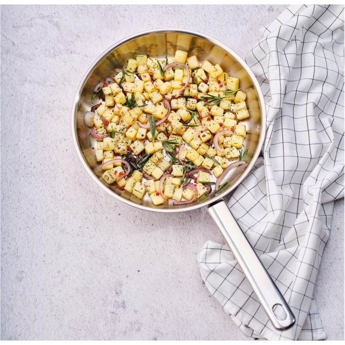 Sartén - CÓMODA Y MODERNA - PARA USO DIARIO - Acero inoxidable - Ø24 cm - Apta para todo tipo de cocinas, incluida la de inducción 2