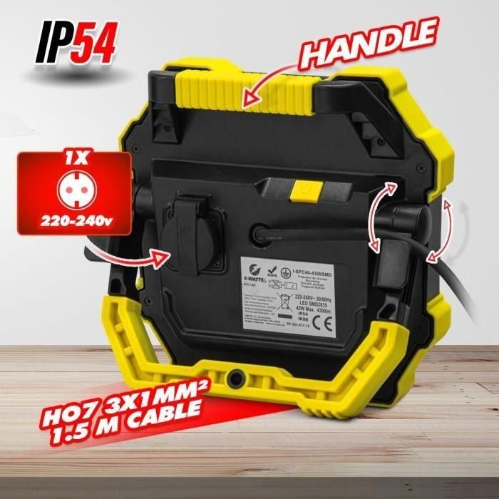 I-Watts Proyector LED I-SPC40-4300SMD 40 W 4300 lúmenes 3 I-Watts Proyector LED I-SPC40-4300SMD 40 W 4300 lúmenes 3