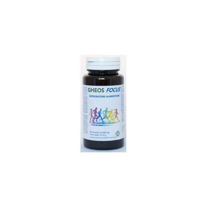 Gheos Focus con Ginkgo Biloba y Rhodiola para Concentración y Memoria, Suplemento Mental, 60 cápsulas