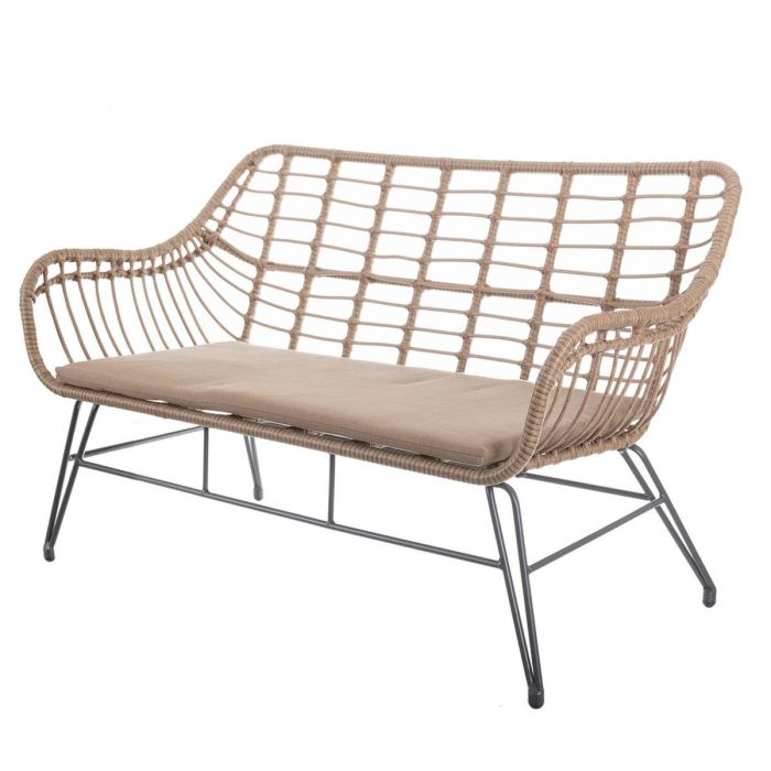 Sillón de jardín Ariki 121 x 62 x 76 cm ratán sintético Acero Grafito Sillón de jardín Ariki 121 x 62 x 76 cm ratán sintético Acero Grafito