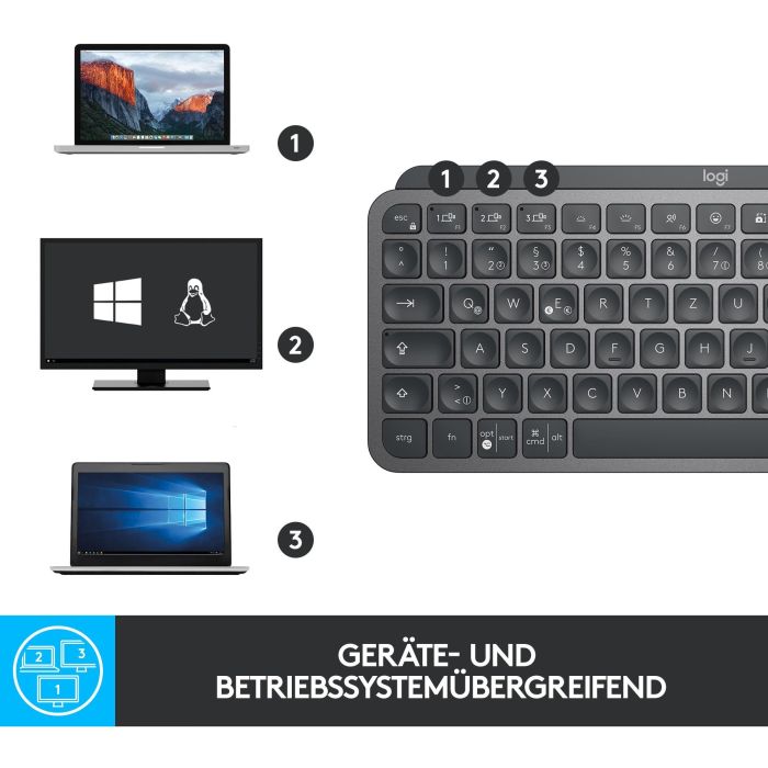 Logitech MX Keys Mini - Tastatur Hintergrundbeleuchtung QWERTZ DE 3 Logitech MX Keys Mini - Tastatur Hintergrundbeleuchtung QWERTZ DE 3