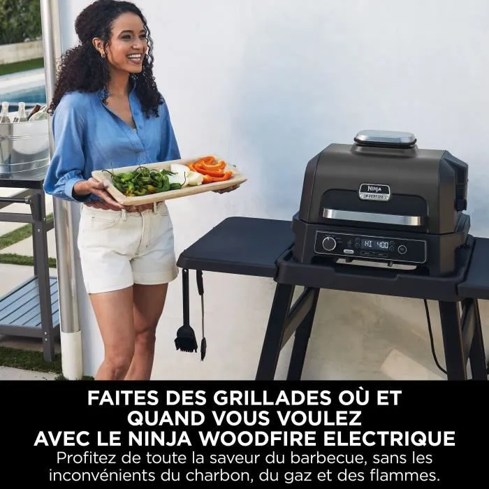 Ninja Barbacoa y ahumador eléctrico Woodfire Pro XL OG850EU con termómetro - Barbacoa y freidora de exterior 5