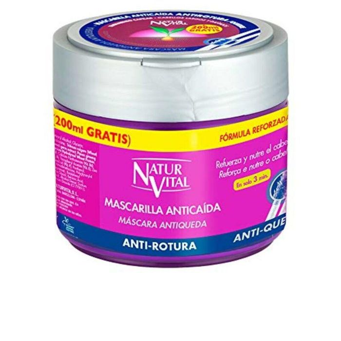 Natur Vital Mascarilla Anticaída Tratamiento Antirotura Capilar Nutritiva e Hidratante para Cabello Dañado 500 ml con Trigo, Soja y Ginseng. 1 Natur Vital Mascarilla Anticaída Tratamiento Antirotura Capilar Nutritiva e Hidratante para Cabello Dañado 500 ml con Trigo, Soja y Ginseng. 1