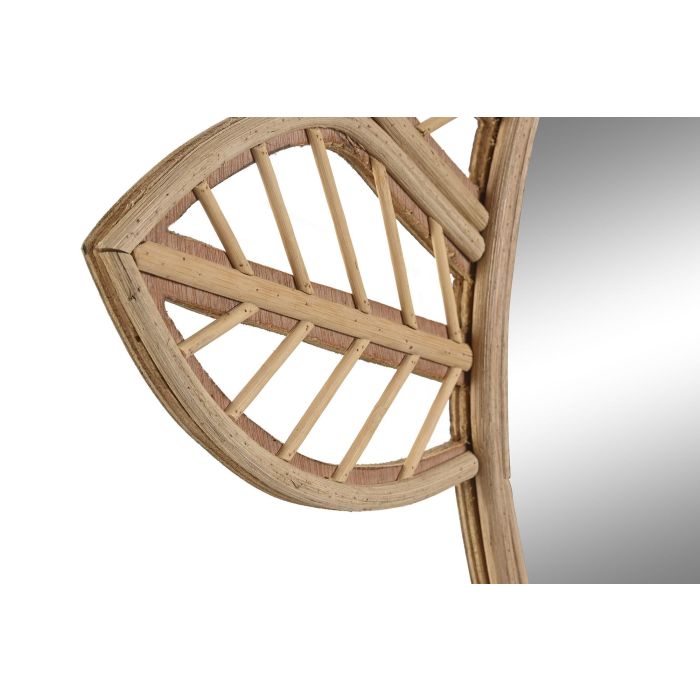 Espejo de pared DKD Home Decor Marrón Natural Tropical Hoja de planta 60 x 2 x 67 cm 1