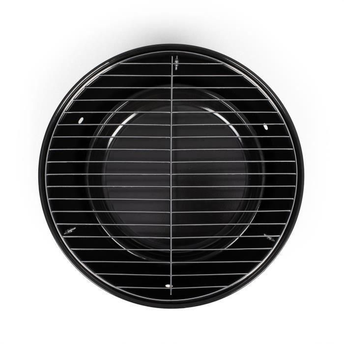 Livoo DOC301 Barbacoa de Carbón Portátil Ø34 cm, Parrilla Cromada, Acero Esmaltado, Champán y Negro 3