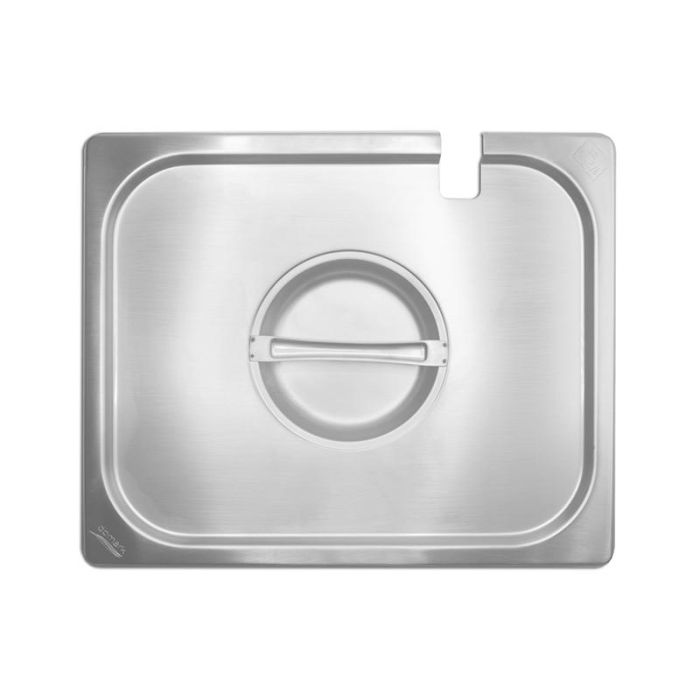 DBMARK - GNLN12000 - Tapa GN 1/2 de acero inoxidable con muesca. Tamaño 32,5 x 26,5 cm. - Venta 1 unidad