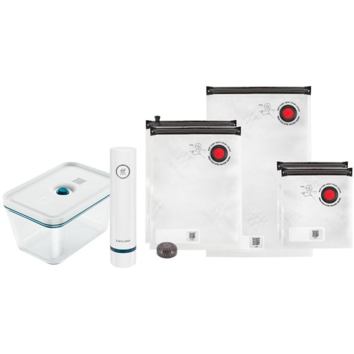 Zwilling 36815-019-0 Fresh&Save Quick Set al Vacío La Mer, Sistema de Conservación de Alimentos con Recipientes de Cristal, Azul