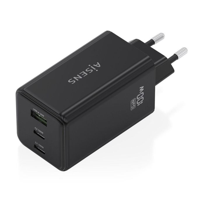 AISENS ASCH-100W3P052-BK Cargador GaN 100W 3 Puertos (2 USB-C, 1 USB-A) Carga Rápida Power Delivery Universal Negro 1 AISENS ASCH-100W3P052-BK Cargador GaN 100W 3 Puertos (2 USB-C, 1 USB-A) Carga Rápida Power Delivery Universal Negro 1