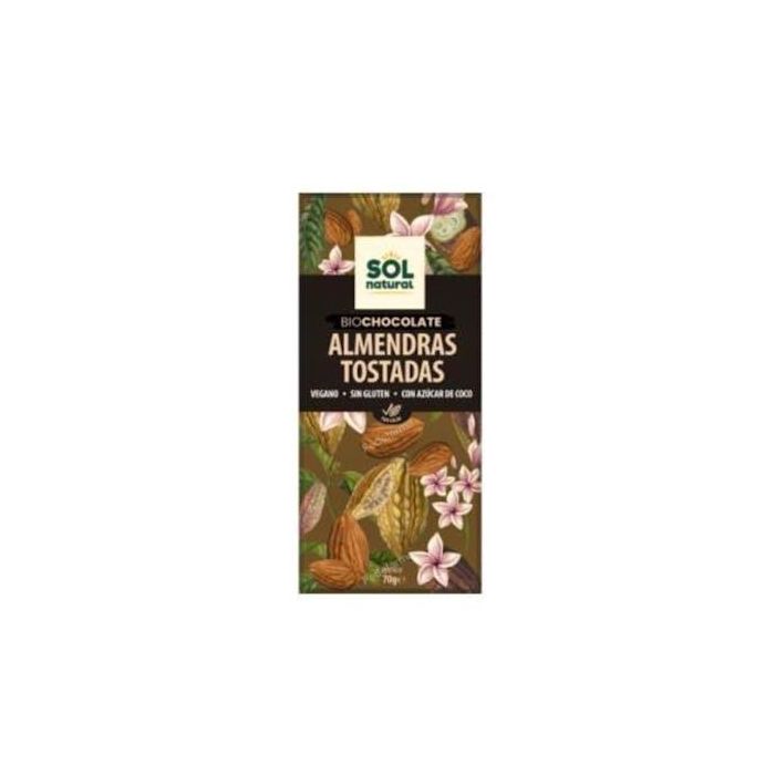 SOLNATURAL Tableta Chocolate y Almendras Tostadas 70 G Bio