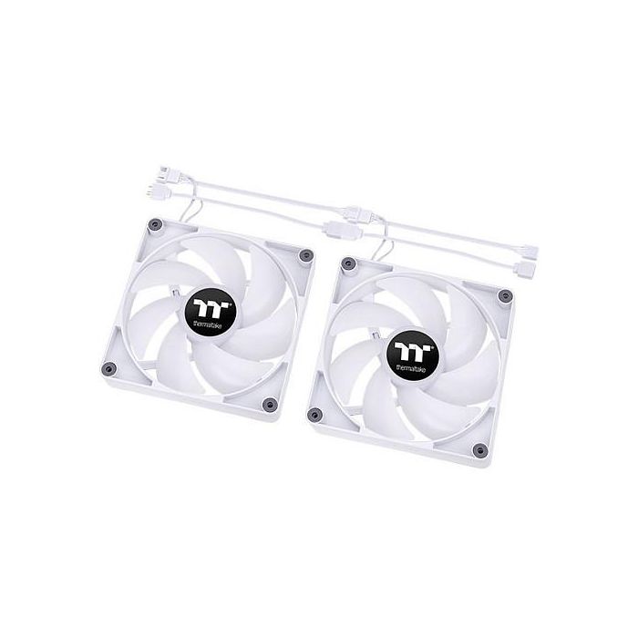 Thermaltake CT120 ARGB Sync Ventilador PC 120mm, 500-2000rpm, Iluminación LED ARGB, Blanco (2 Unidades)