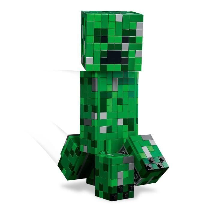 LEGO 21276 Minecraft Figura de Acción Articulada El Creeper Construible 21 cm de Altura con Cabeza Móvil y Compartimento Secreto 2