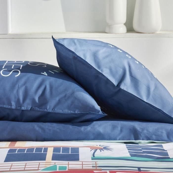 Juego de cama - HOY - JAVA - 2 personas - 240x220 cm - Algodón - Estampado Los Ángeles - Azul 1