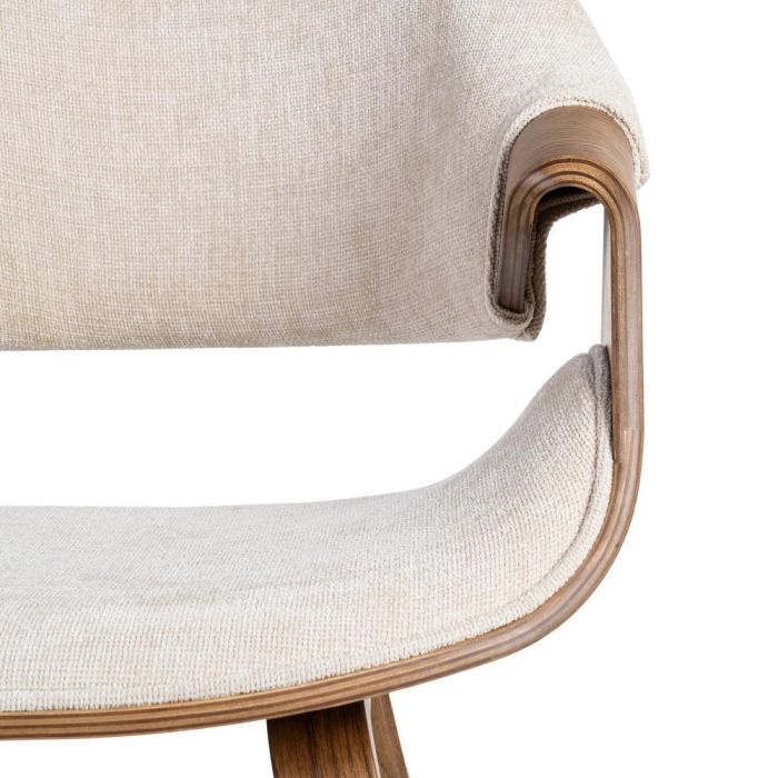 Silla Crema-Marrón Tejido-Madera 61 X 56 X 82 cm